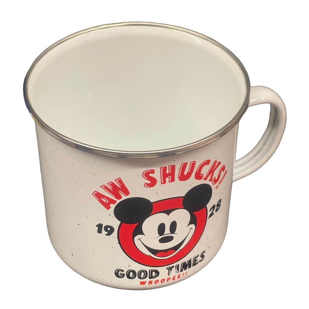 Disney Mickey Mouse Camper Coffee Mug Cup Aw Shucks White Red 21oz